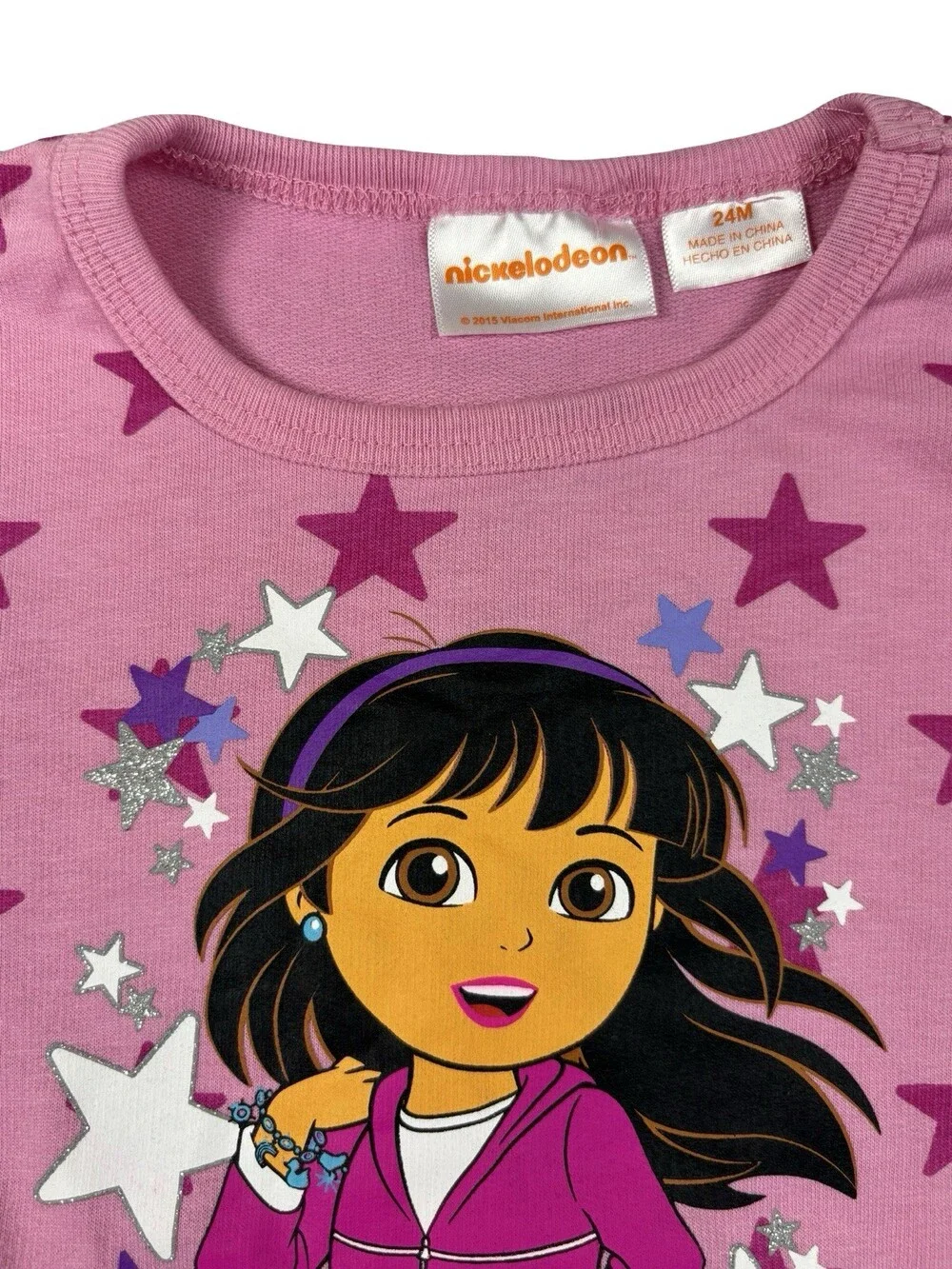 Y2K 2015 Nick JR. Dora the Explorer Long Sleeve Shirt Pink Kids 24M NWT
